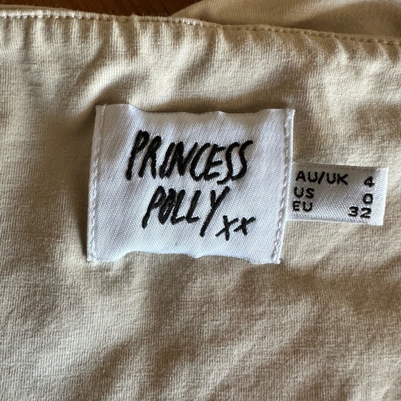 Princess Polly Tan with Black Contrast-Stitch Bustier Crop Leilani Top Size 0 - Picture 8 of 8